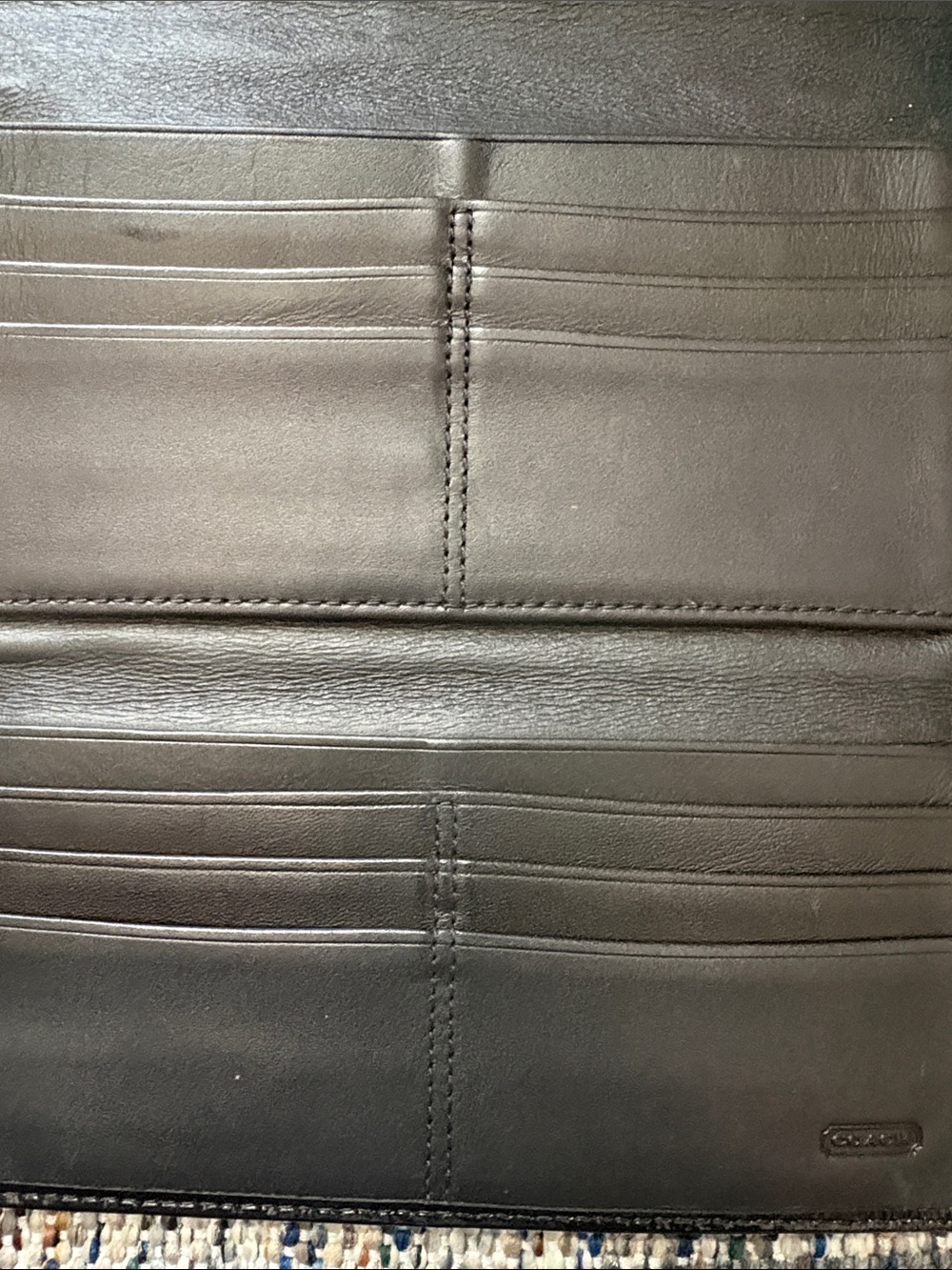Coach Black Signature Continental Wallet - Picture 11 of 13
